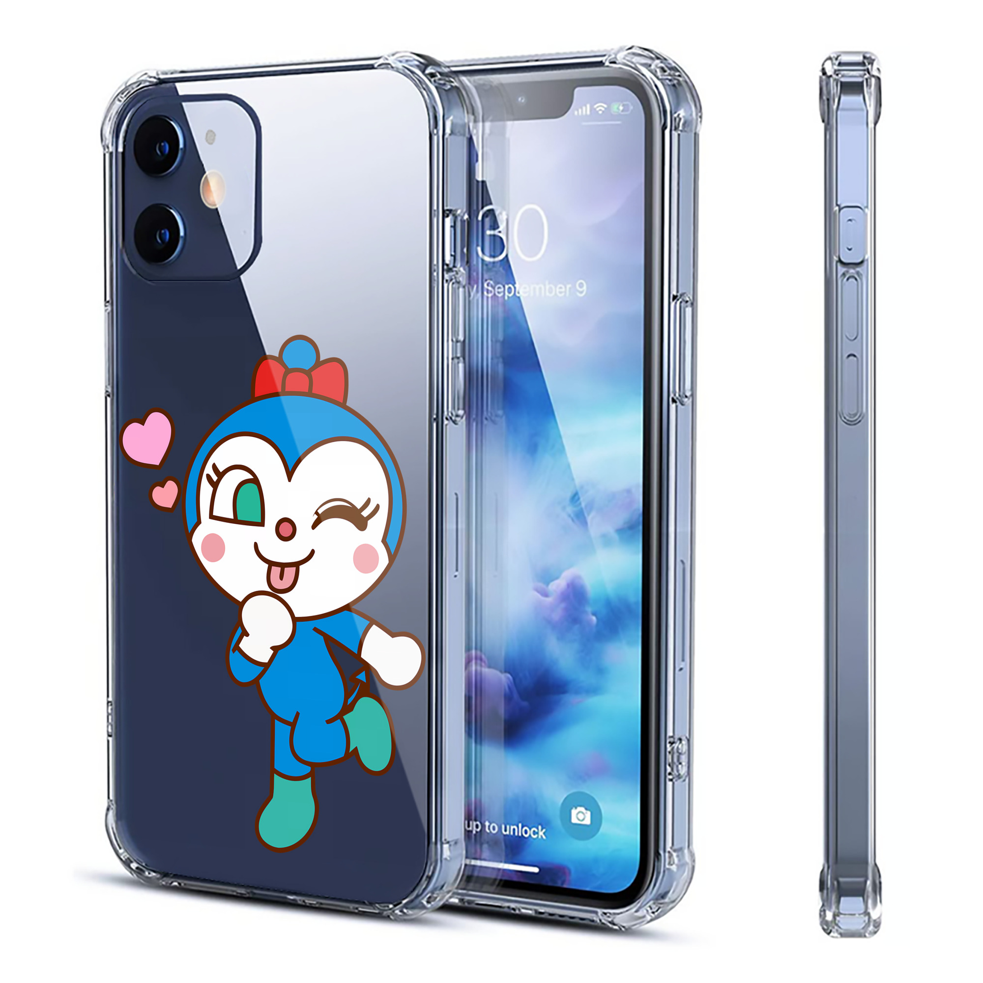 （画像用） アンパンマン Anpanman 【iPhone 12シリーズ対応】透明スマホケース（クリアソフトケース）